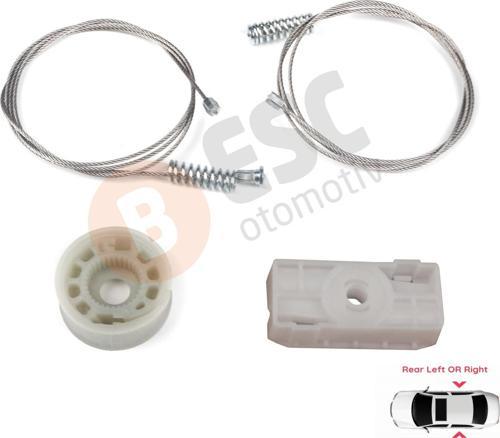 BMW 3 Serisi E46 2 Kapı Convertible 1999-2006 İçin Arka Cam Kriko Tamir Seti 51378229593