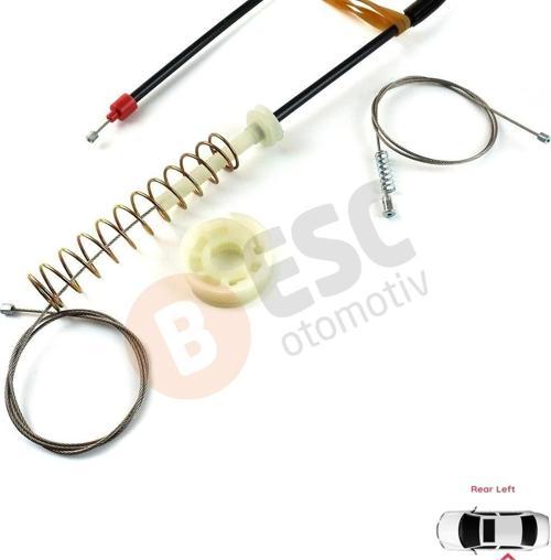 BMW 5 Serisi E39 04/1999-2004 4/5 Kapı Makyajlı Kasa 51358252429 İçin Arka Sol Cam Kriko Tamir Seti