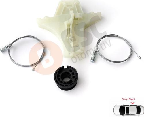VW Golf MK6 için Arka Sağ Cam Kriko Seti 5K4839730J
