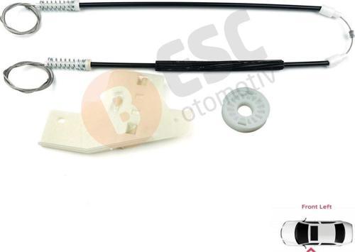 Peugeot 407 6E 6D 2004-2011 4/5 Kapı 9644893580 İçin Elektrikli Ön Sol Cam Kriko Tamir Seti