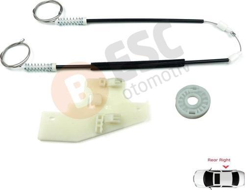 Peugeot 407 6E 6D 2004-2011 4/5 Kapı 9644893680 İçin Elektrikli Arka Sağ Cam Kriko Tamir Seti