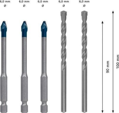 Expert Hex-9 Hardceramic Delme Ucu Karışık Seti 6 mm 5 Parça
