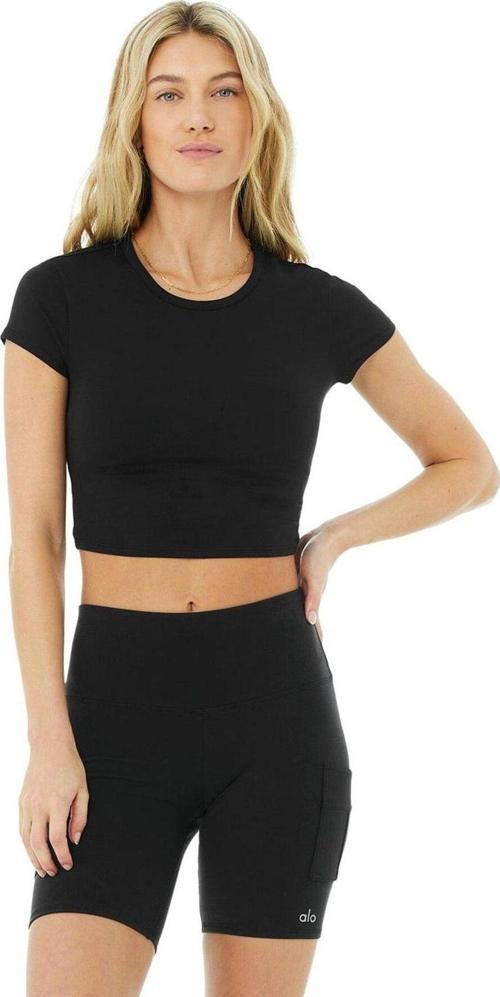 Alosoft Crop Finesse Kısa Kollu Üst Spor Giyim Crop