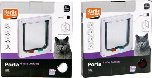 Karlıe 4 Yön Kilitli Kedi Kapısı 19,2x20cm Beyaz