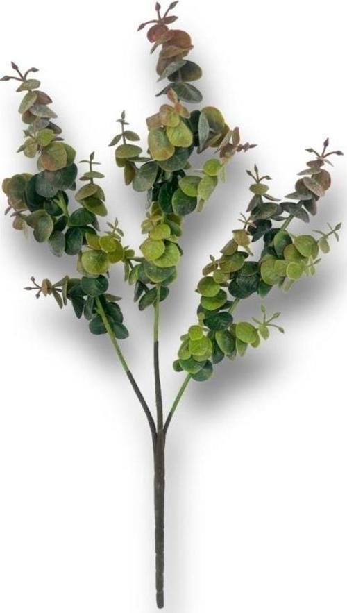 Yapay Çiçek Pastel Yeşil Kahverengi Okaliptus 48 cm 3Dallı Uzun Dal Eucalyptus
