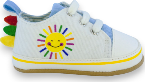 Güneş Baskılı Lastikli Mavi Erkek Bebek Patik-G-2363