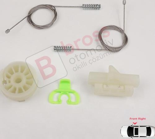 Fiat Grande Punto Evo 199 Için Ön Sağ Cam Kriko Tamir Seti 51723317
