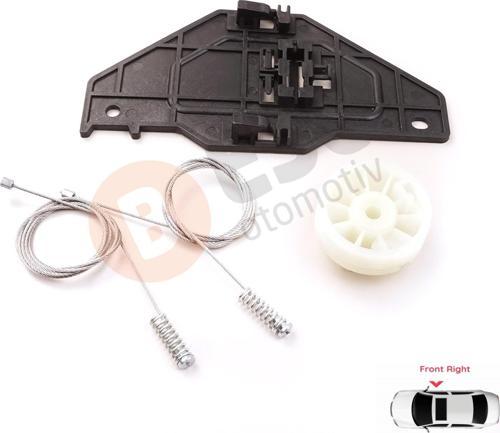 Citroen C3 MK2 5 Kapı İçin Ön Sağ Cam Kriko Tamir Seti 402216E