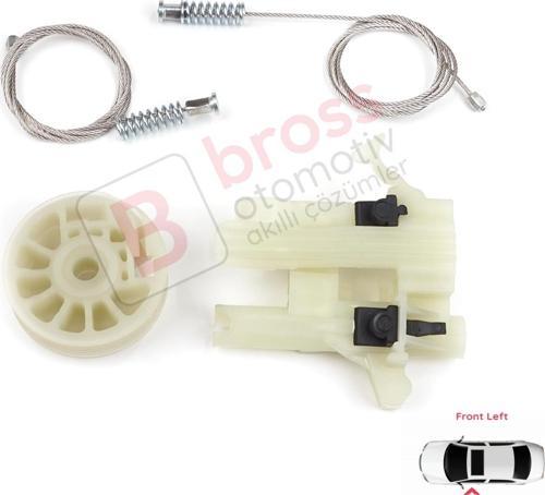Fiat 500 2007-On için Ön Sol Cam Kriko Tamir Seti 68070267AD