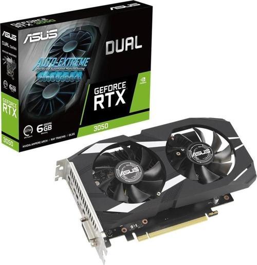 Dual Geforce Rtx 3050 Oc Dual-Rtx3050-O6G Nvidia 6Gb Gddr6 96Bit Dx12 Gaming Ekran Kartı