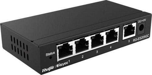Rg-Es205Gc 4Port 10-100-1000 Mbps+1 Port 10-100-1000 Mbps Gb Yönetilebilir 54W Switch Hub
