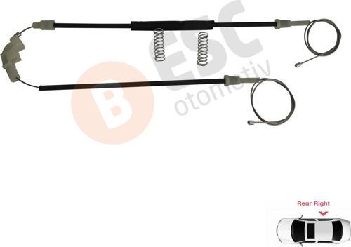 Volvo S40 V40 İçin Arka Sağ Cam Kriko Seti 30623453