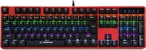 Kb-R18 Myth Kırmızı Usb Gökkuşağı Aydınlatmalı Q Mekanik Gaming Klavye