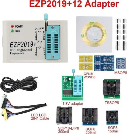 EZP2019 UNIVERSAL BİOS MAKİNASI 12 PARÇA SET İLE USB BİOS YAZMA PROGRAMI