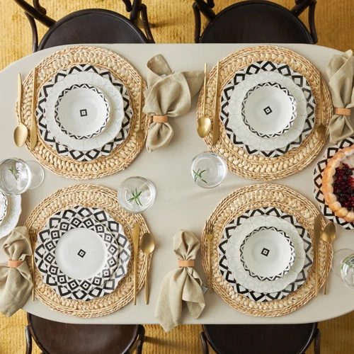 Almond Ethnic Porselen 24 Parça 6 Kişilik Yemek Takımı