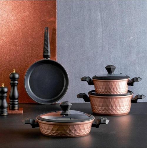 Bio Diamond Rose Gold 7 Parça Tencere Seti