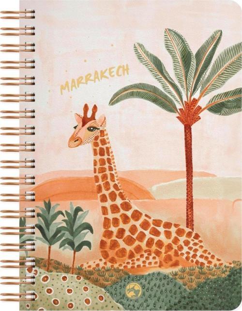 Marrakech Spiralli Defter Çizgili Zürafa 17x24 cm
