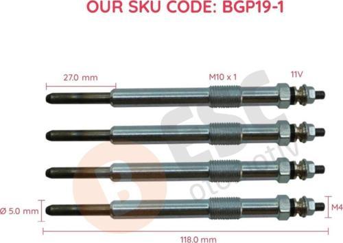 Citroen Peugeot Fiat İçin 4 Adet Isıtma Bujisi GX117, 0100226492