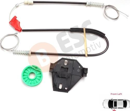 EWR5062 VW T4 Caravelle Eurovan İçin Sol Ön Kapı Cam Kriko Seti 7D0959801