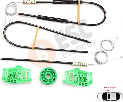 BMW 3 Serisi E46 Compact 2001-2005 2/3 Kapı 51338251352 İçin Elektrikli Sağ Cam Kriko Tamir Seti