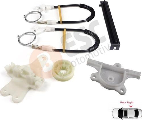 Nissan Terrano 2 1993-2005 İçin Sağ Arka Cam Kriko Tamir Seti