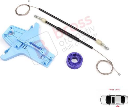VW Polo Typ 6C 2014 ON İçin Arka Sol Cam Mekanizması Tamir Takımı