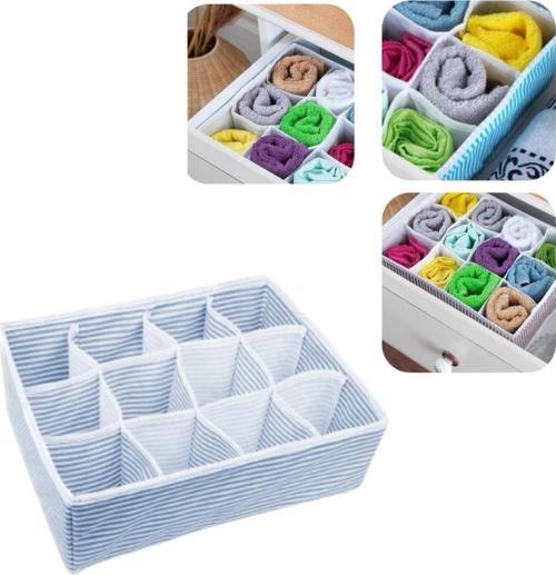 12 Bölmeli Çekmece Düzenleyici Organizer Mavi Çizgili