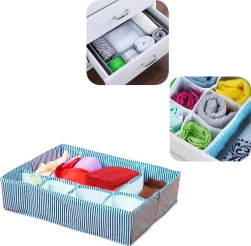 7 Bölmeli Çekmece Düzenleyici Organizer Mavi Çizgili