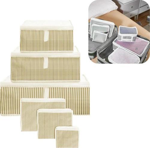 Seyahat Yolculuk Valiz Bavul Düzenleyici Organizer 6 Lı Set Sarı Çizgili
