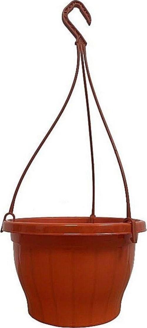 Toprak Renk Makrome Askılı Saksı Askısı İle Birlikte 17cm