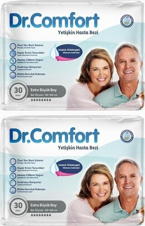 Dr. Comfort Yetişkin Hasta Bezi Bağlamalı Xlarge - Ekstra Büyük Boy 30'Lu 2 Paket (60Adet)