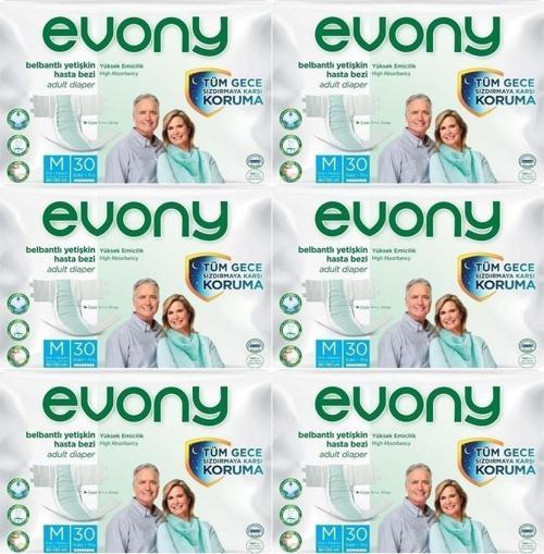 Hasta Bezi Yetişkin Bel Bantlı Tekstil Yüzey M-Orta Boy 180 Adet (6Pk*30)