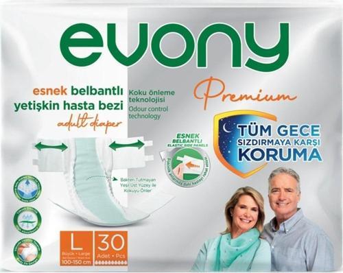 Premium Esnek Belbantlı Yetişkin Hasta Bezi Large 30’Lu Paket
