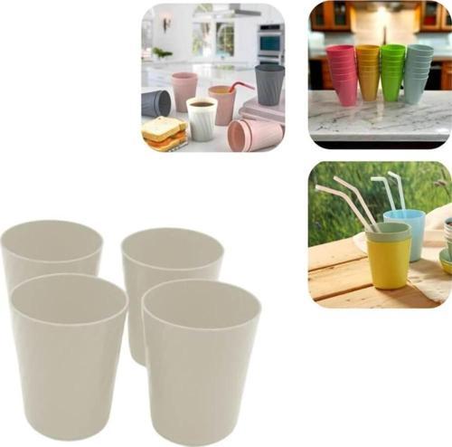 Çok Amaçlı Piknik Kamp Seyahat Bardak 4 Lü Krem