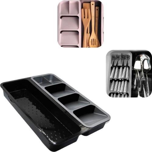 Smart Organizer Çekmece İçi Kaşıklık 2 Li Siyah