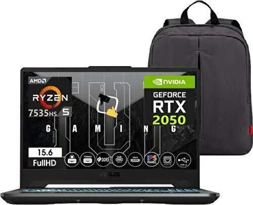 Tuf Gamıng A15 Amd Ryzen 5 7535HS 32GB 2tb SSD RTX2050-144Hz W11P 15.6 Fhd Taşınabilir Bilgisayar SNERTECHÇANTA