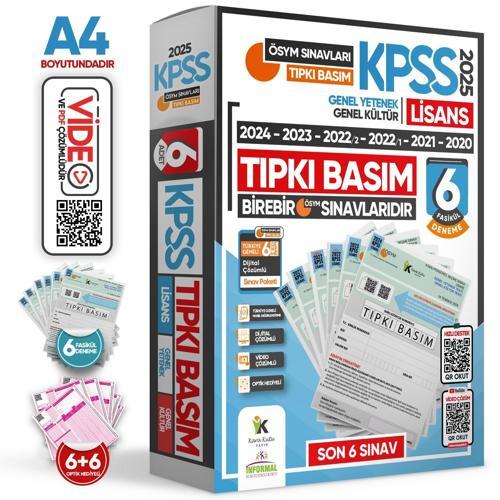 2025 KPSS Lisans ÖSYM Çıkmış Soru Tıpkı Basım 6lı Deneme Paketi Video Çözümlü Türkiye Geneli