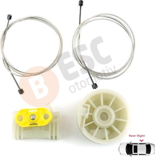 Opel Meriva MK1 A 2003-2010 93362664 İçin Arka Sağ Kapı Cam Kriko Tamir Seti