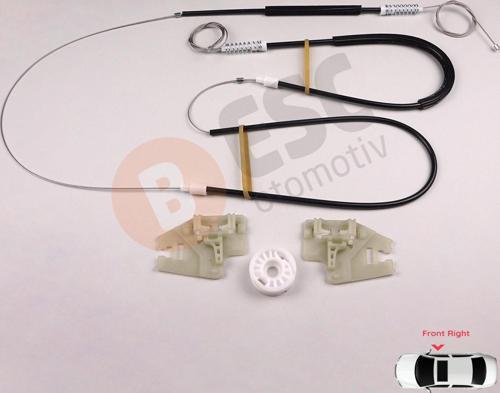 BMW 3 E46 2001-2005 4/5 Kapı Makyajlı İçin Ön Sağ Cam Kriko Seti