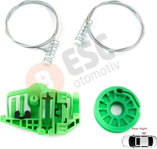 BMW 3 Serisi E90 E91 2004-2012 4/5 Kapı 51357140590 İçin Elektrikli Arka Sağ Cam Kriko Tamir Seti
