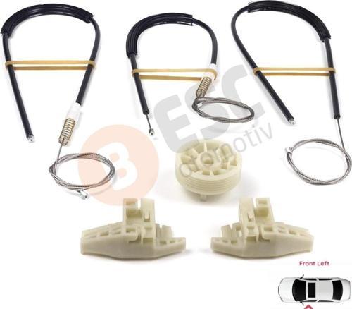 Renault Megane MK2 2002-2008 4/5 Kapı 8200325136 İçin Ön Sol Kapı Cam Kriko Tamir Seti