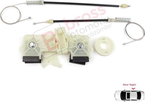 EWR5333 Ford Fiesta 2008-2012 Makyajsız için Arka Sağ Cam Kriko Seti 8A61A27000BH