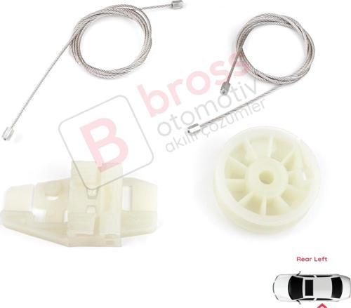 Renault Scenic MK2 2003-2009 4/5 Kapı 8200118856 İçin Elektrikli Arka Sol Kapı Cam Kriko Tamir Seti