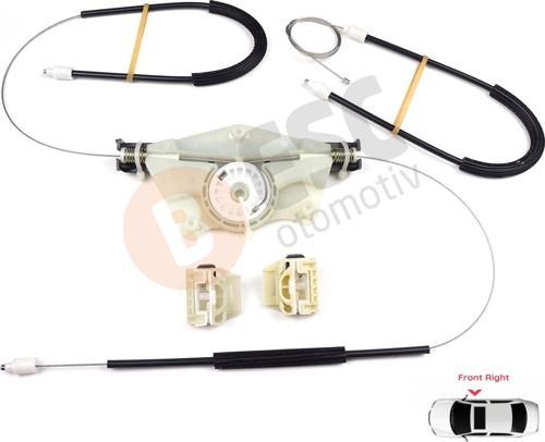 Seat Toledo MK21998-2004 Leon MK1 1999-2006 1M0837462A İçin Sağ Ön Cam Kriko Tamir Seti
