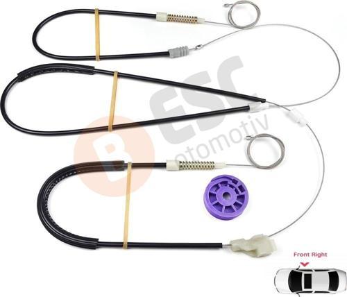 VW Golf MK3 1991-1998 5-Kapı Vento Jetta 1992-1999 İçin Elektrikli Ön Sağ Kapı Cam Kriko Tamir Seti