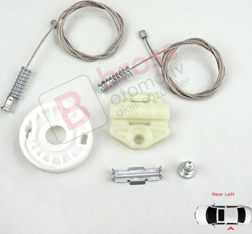 Opel Astra H İçin Arka Sol Kapı Cam Kriko Tamir Seti