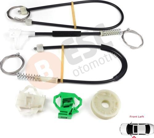 VW Polo Classic 6V2 6KV2 Variant 6V5 Caddy MK2 9K9 9U 6K4837401P İçin Ön Sol Cam Kriko Tamir Seti