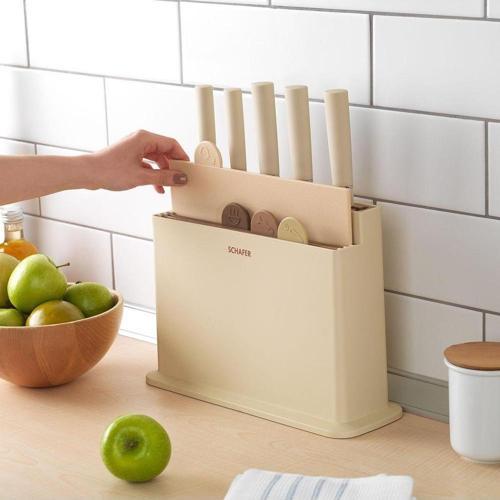 Forge Kesme Tahtası/bıçak Seti 10 Parça-krem