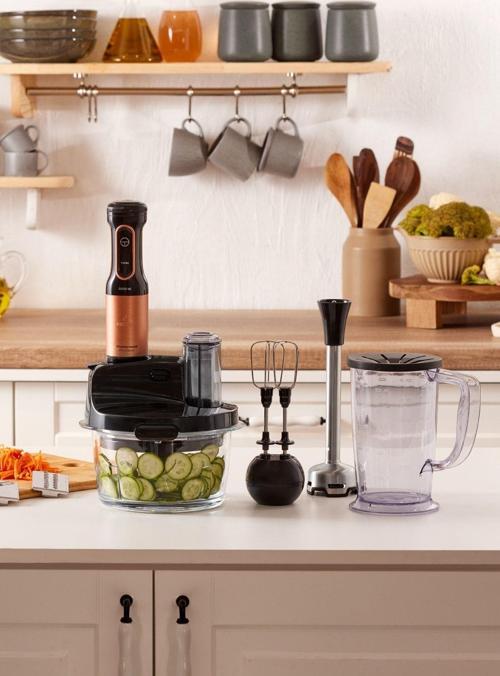 Mastermaid Prosteel Cam Mutfak Robotu Uzun Blender Ayaklı 6 Bıçaklı 2500 W Black Copper