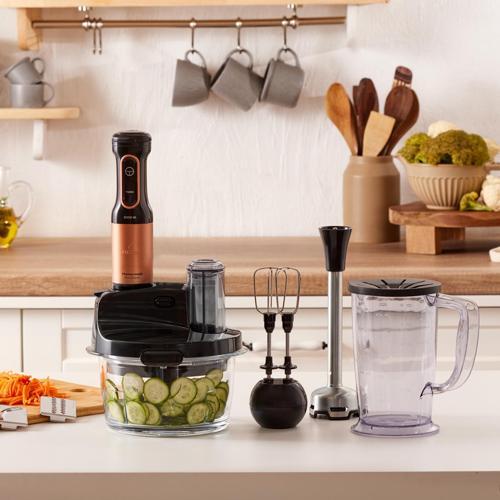 Mastermaid Prosteel Uzun Blender Ayaklı 6 Bıçaklı Cam Mutfak Robotu 2500W Black Copper